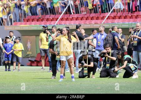 Brasilia, District fédéral, Brésil. 2nd juillet 2023. Brasilia (DF), 07/02/2023 - SPORT/FOOTBALL/SELECAO/FEMMES - rencontre amicale entre l'équipe brésilienne de football féminin Brésil x Chili; le matin de ce dimanche, 2 juillet 2023 au stade Mane Garrincha à Brasilia. (Credit image: © Frederico Brasil/TheNEWS2 via ZUMA Press Wire) USAGE ÉDITORIAL SEULEMENT! Non destiné À un usage commercial ! Banque D'Images