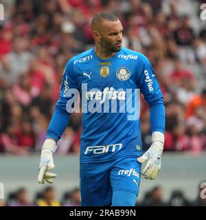 Curitiba, Brésil. 02nd juillet 2023. Weverton pendant le match Athletico vs Palmeiras pour Campeonato Brasileiro tenu à l'arène de Ligga à Curitiba, PR. Crédit: Carlos Pereyra/FotoArena/Alay Live News Banque D'Images