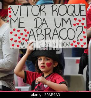 Curitiba, Brésil. 02nd juillet 2023. Pendant le match Athletico contre Palmeiras pour Campeonato Brasileiro tenu à l'arène de Ligga à Curitiba, PR. Crédit: Carlos Pereyra/FotoArena/Alay Live News Banque D'Images
