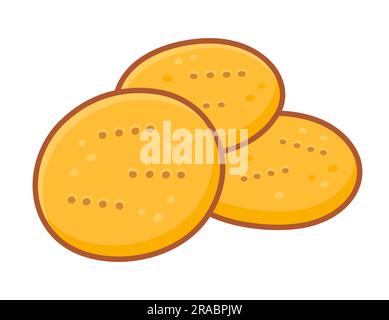 Sopaipillas, cuisine chilienne traditionnelle. Pâtisserie à la citrouille frite, illustration vectorielle simple. Illustration de Vecteur