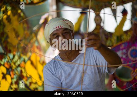 Cerf-volant traditionnel Terengganu ou fabricant de Wau Banque D'Images