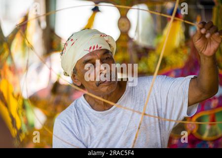 Cerf-volant traditionnel Terengganu ou fabricant de Wau Banque D'Images