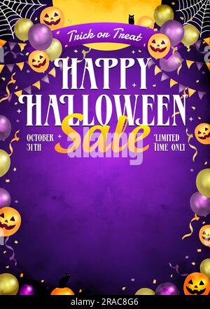Illustration vectorielle de modèle de vente d'Halloween ( avec espace texte ) Illustration de Vecteur