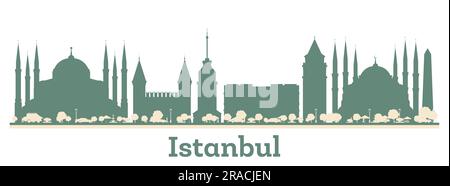 Résumé Istanbul Turkey City Skyline avec des bâtiments de couleur. Illustration vectorielle. Voyages d'affaires et tourisme concept avec architecture moderne. Illustration de Vecteur