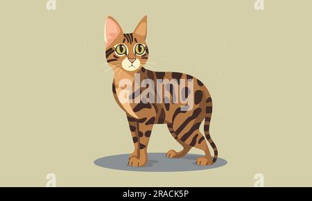 Illustration vectorielle Cute Cat Flat Illustration de Vecteur