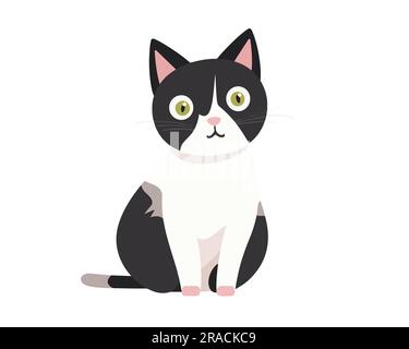 Illustration vectorielle de chat plat Illustration de Vecteur