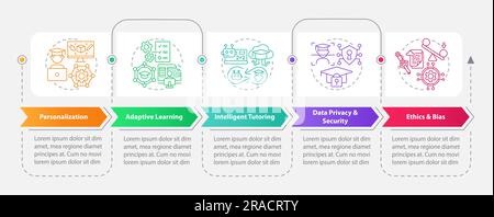 Ai dans la mise en page de l'éducation avec concept de lignes d'icônes Illustration de Vecteur