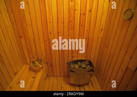décoration intérieure, sauna dans l'hôtel Banque D'Images