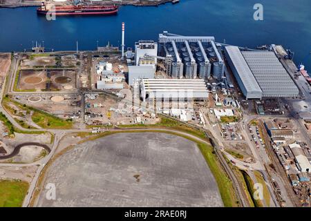 Une photographie aérienne de Teesport, Tees estuaire, Teeside, Middlesbrough, nord-est de l'Angleterre, ROYAUME-UNI Banque D'Images