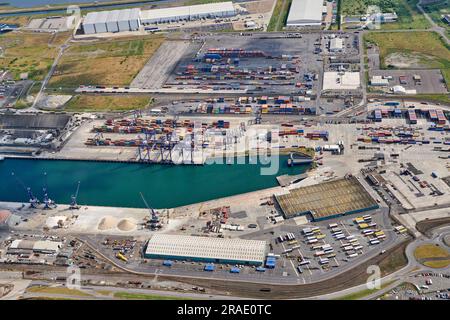 Une photographie aérienne de Teesport, Tees estuaire, Teeside, Middlesbrough, nord-est de l'Angleterre, ROYAUME-UNI Banque D'Images