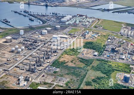 Une photographie aérienne de Teesport, Tees estuaire, Teeside, Middlesbrough, nord-est de l'Angleterre, ROYAUME-UNI Banque D'Images