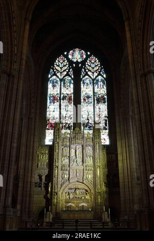 Vue ici est un aspect interne lié à la cathédrale anglicane de Liverpool. Banque D'Images