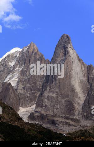 Chamonix Needles of the South in winter, Aiguille Du Dru, Mont Blanc