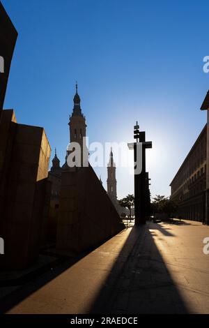 Plaza del Pilar, Saragosse, Aragon, Espagne Banque D'Images