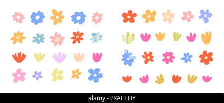 Ensemble de bordures de caniches à fleurs vectorielles. Traits de fleurs Illustration de Vecteur