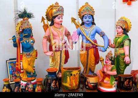 Bommai Kolu, festival de Kolu est une exposition de poupées et de figurelles célébrée pendant le festival de Navratri au Tamil Nadu, Inde du Sud, Inde, Asie Banque D'Images