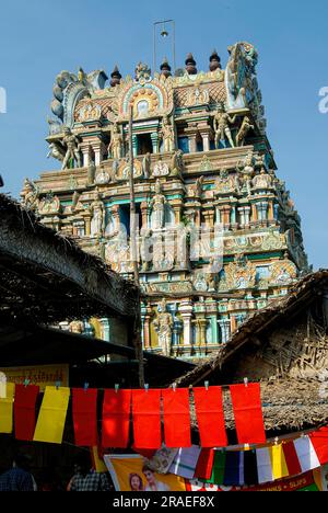 Suryanar Kovil dédié à la divinité Hindu Soleil-Dieu à Suryanar Kovil près de Kumbakonam, Tamil Nadu, Inde du Sud, Inde, Asie. Navagraha Banque D'Images