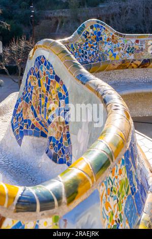 Antoni Gaudi, Parc Güell, Barcelone, Catalogne, Espagne Banque D'Images