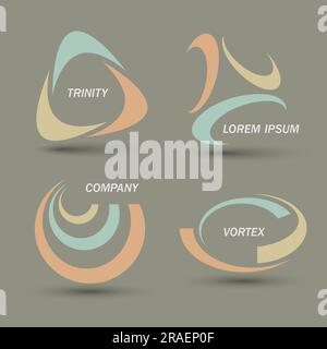 Jeu d'icônes abstraites. Logo éléments de conception colorés. Illustration de Vecteur