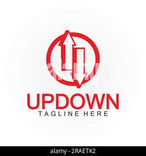 Flèches vers le haut vers le bas modèle de conception d'icône de logo. Illustration de Vecteur