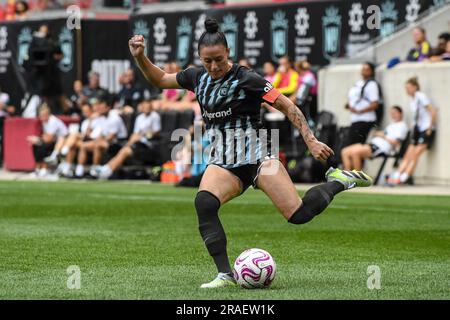 Harrison, États-Unis. 02nd juillet 2023. Harrison, New Jersey, 2 juillet 2023 : Ali Krieger (11 Gotham FC) lors du match de la Ligue nationale de football des femmes entre Gotham FC et Angel City FC à la Red Bull Arena de Harrison, États-Unis (USAGE ÉDITORIAL UNIQUEMENT). (Rebekah Wynkoop/SPP) crédit: SPP Sport Press photo. /Alamy Live News Banque D'Images