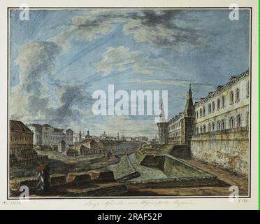 Vue du Kremlin depuis la porte Troitsky vers 1815; Fédération de Russie par Fyodor Alekseyev Banque D'Images