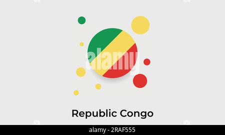 République Congo drapeau cercle bulle forme ronde icône vecteur coloré illustration Illustration de Vecteur