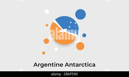 Drapeau de l'Antarctique argentin bulle cercle forme ronde icône de vecteur coloré illustration Illustration de Vecteur