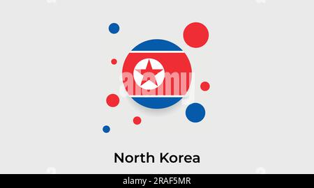 Drapeau nord-coréen bulle cercle forme ronde icône vecteur coloré illustration Illustration de Vecteur