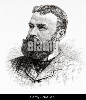 James Markham Marshall Ambler (1848 – 1881) est un chirurgien naval américain qui a servi sur l'USS Jeannette et qui a péri pendant l'expédition de Jeannette. L'expédition Jeannette de 1879–1881, Journal du capitaine George Washington de long 1879-1881. Ancienne gravure du 19th siècle du Tour du monde 1906 Banque D'Images