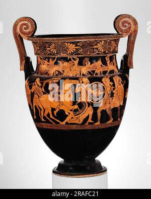 Terre cuite Volute Krater (bol pour mélanger le vin et l'eau) 450 av. J.-C. par la poterie grecque ancienne Banque D'Images