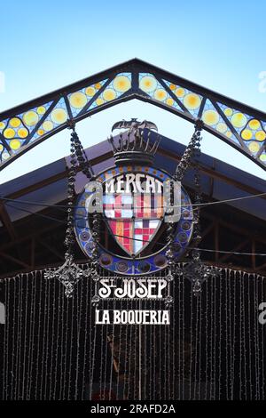 Barcelone, Espagne, détail du marché traditionnel de la Boqueria, lieu touristique Banque D'Images