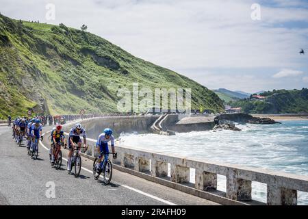 Bayonne, France. 03rd juillet 2023. Illustration prise lors de la troisième étape de la course cycliste Tour de France, course de 187, 4 km d'Amorebieta-Etxano à Bayonne, France, lundi 03 juillet 2023. Le Tour de France de cette année a lieu du 01 au 23 juillet 2023. BELGA PHOTO JASPER JACOBS crédit: Belga News Agency/Alay Live News Banque D'Images