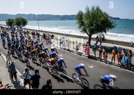 Bayonne, France. 03rd juillet 2023. Illustration prise lors de la troisième étape de la course cycliste Tour de France, course de 187, 4 km d'Amorebieta-Etxano à Bayonne, France, lundi 03 juillet 2023. Le Tour de France de cette année a lieu du 01 au 23 juillet 2023. BELGA PHOTO JASPER JACOBS crédit: Belga News Agency/Alay Live News Banque D'Images