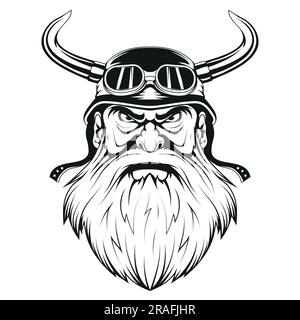 Motard. Illustration vectorielle d'un croquis Homme dans le casque de moto et les lunettes de pilotage Illustration de Vecteur