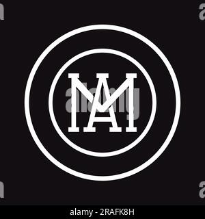 Design original du logo lettre-texte du monogramme de luxe ma ou AM Illustration de Vecteur