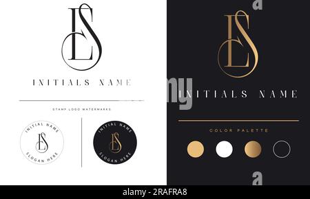 Luxe ES ou se initiale monogramme texte lettre logo Design Illustration de Vecteur