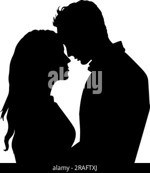 Homme et femme amoureux de la silhouette isolée. illustration vectorielle Illustration de Vecteur