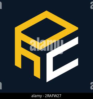 Design de logo de lettre de texte initiale de monogramme de luxe RC ou CR Illustration de Vecteur