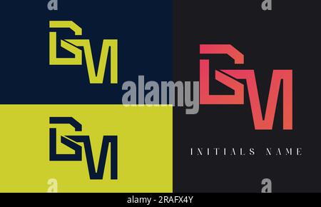 Logo de la lettre de texte initiale du monogramme GM ou MG de luxe Illustration de Vecteur