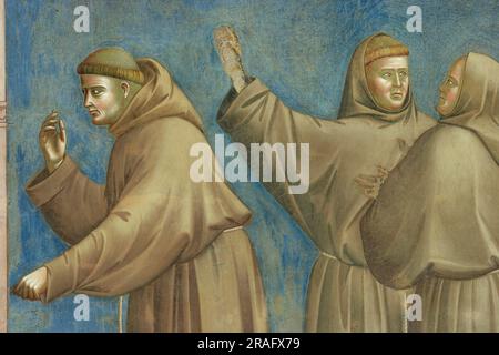 Giotto, fresque, haute basilique, Assise, Ombrie, Italie Banque D'Images