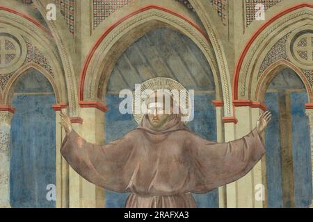 Giotto, fresque, haute basilique, Assise, Ombrie, Italie Banque D'Images