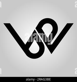 Logo de luxe avec lettre textuelle initiale à monogramme WB ou BW Illustration de Vecteur