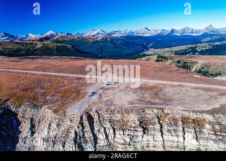 Image aérienne du puits de gaz naturel, Alberta, Canada Banque D'Images