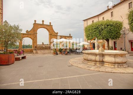 fontaine des sept becs à Pitigliano, Pitigliano, Grosseto, Toscane, Italie Banque D'Images