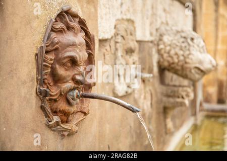 fontaine des sept becs à Pitigliano, Pitigliano, Grosseto, Toscane, Italie Banque D'Images