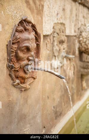 fontaine des sept becs à Pitigliano, Pitigliano, Grosseto, Toscane, Italie Banque D'Images