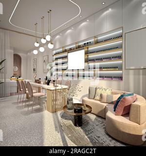 3d render spa massage nail beauty shop Banque D'Images