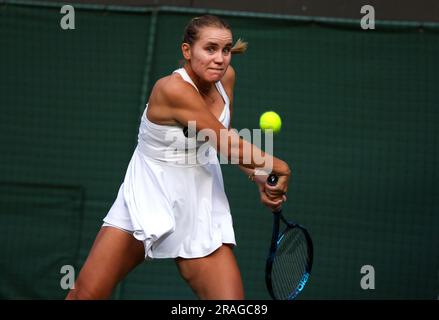 Londres, Royaume-Uni. 03rd juillet 2023. 03 juillet 2023 - Wimbledon. L'américain Sofia Kenin, lors de son premier tour, a bouleversé la victoire sur son coco Gauff américain lors de son premier match à Wimbledon. Crédit : Adam Stoltman/Alamy Live News Banque D'Images