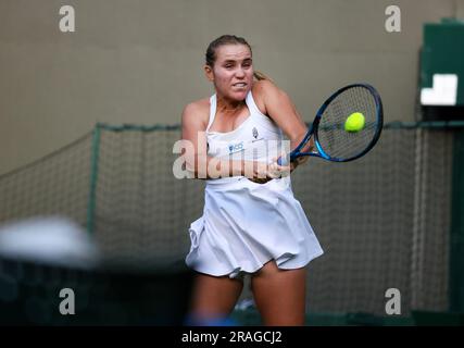 Londres, Royaume-Uni. 03rd juillet 2023. 03 juillet 2023 - Wimbledon. L'américain Sofia Kenin, lors de son premier tour, a bouleversé la victoire sur son coco Gauff américain lors de son premier match à Wimbledon. Crédit : Adam Stoltman/Alamy Live News Banque D'Images
